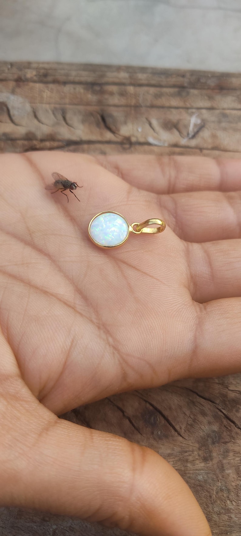 Opal Fly Handmade 18k Gold Australian Opal Charm Pendant - Etsy Australia