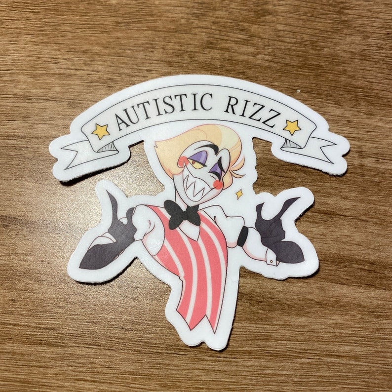 Hazbin Hotel Lucifer Sticker, Lucifer Morningstar Autistic Rizz Sticker ...