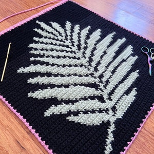 Tropical Crochet Pattern | PDF Download | Tapestry Crochet Wall Hanging Pattern | Gift for Plant Lover | Palm Leaf Crochet Pattern