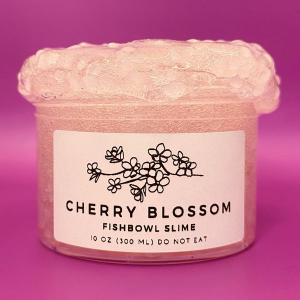 Fishbowl Slime ~ Cherry Blossom Slime ~ Clear ~ Textured ~ Slime Shops ~ Scented