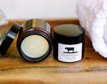 Small local farm, whipped Grass-fed and finished Tallow, Pasture raised tallow, skin moisturizer, facial moisturizer- Soothing Collection