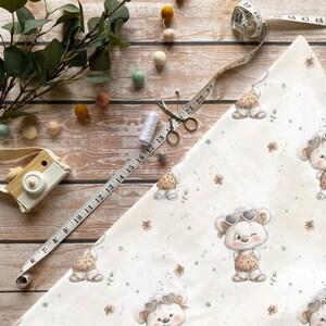 Stoff Meterware Bär mit Sonnenbrille /Jersey /French Terry /Rib Jersey /Baumwolle /Musselin /Softshell /Badestoff UV50 /Kinderstoffe