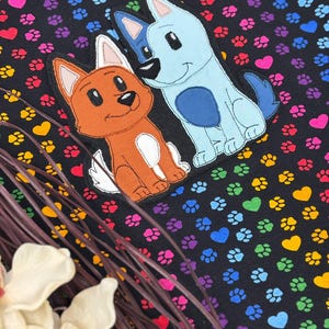 Stickdatei Hunde, Applikation Geschwisterhunde, Stickmotiv Tier, Stickdatei für Kinder,Stickmuster für Kleidung, Aufnäher Hund,Geschenkidee
