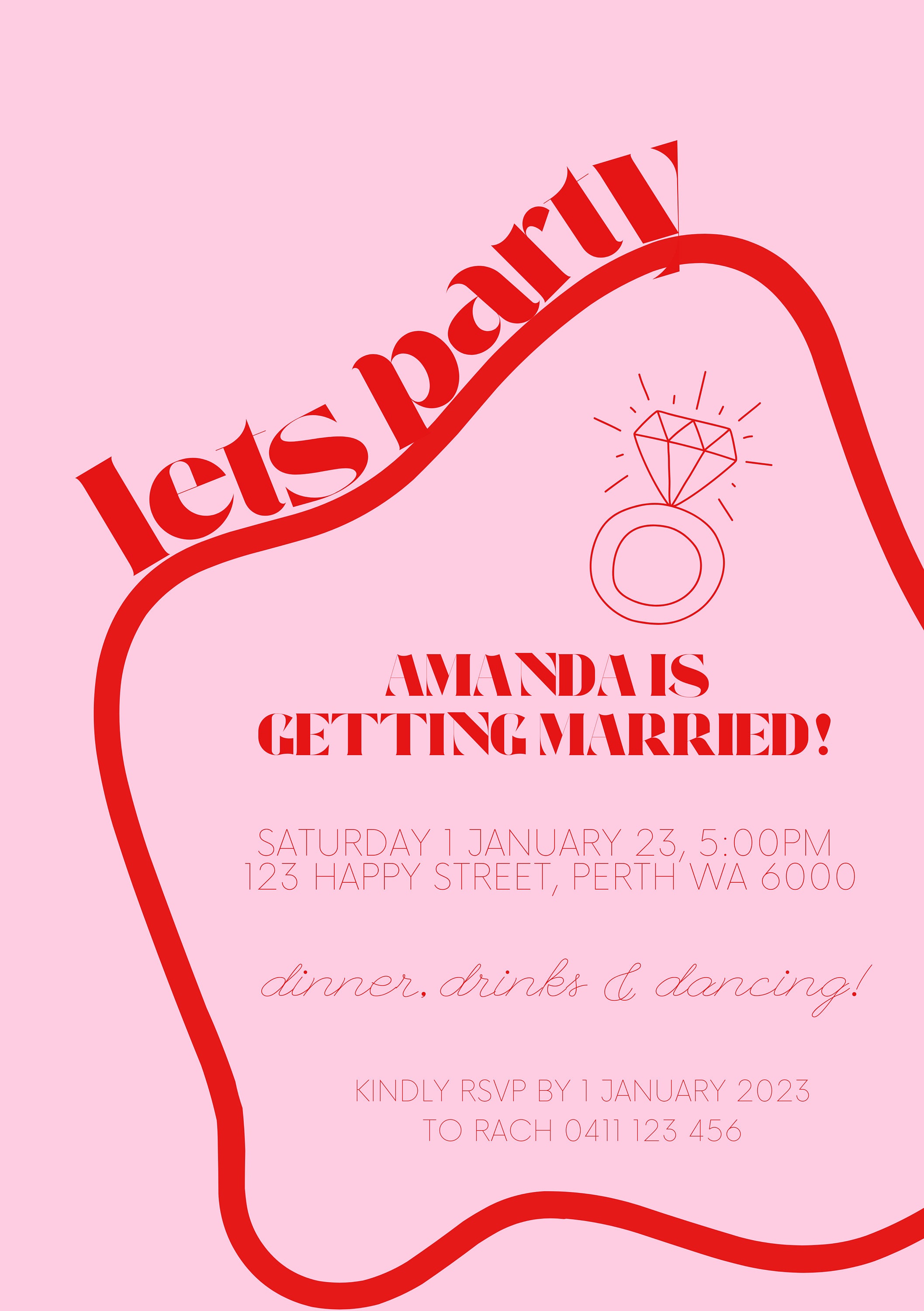 Bridal Shower Invitation Template Hens Bachelorette Party Etsy Australia