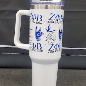 Zeta Phi Beta 40oz Tumbler - Graffiti Style Wrap, Sorority Gift, Greek Paraphernalia, Zeta Stainless Steel Travel Cup