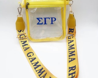 Sigma Gamma Rho clear cross body purse
