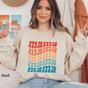 Retro Mama Sweatshirt, 70&#39;s Mama Sweatshirt, Mama&#39;s Girl Matching Mother Daughter Outfit, Retro Groovy Mama Sweatshirt, Vintage Mom Gifts