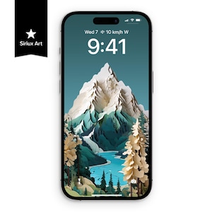 Banff Nationalpark Kanada Papercraft iPhone Wallpaper, Alpine Malerische Landschaft Papierfalte, Moutains Lakes Galaxy Handy Hintergrund Origami