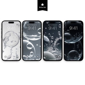 Crystal Clear Bubble iPhone Wallpaper, Wasser abstrakte natürliche Hintergrund, reine, saubere Wasser Telefon Hintergrund, Sperrbildschirm digitaler Download