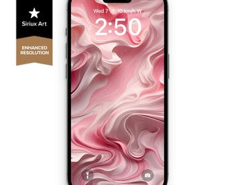 Pink Swirl abstraktes Handy Hintergrundbild | Trendy Fun Girl Hintergrund | Vollbild Pinky Farbe | 3D Stoff Textur | Lebendige Moderne Lock Screen