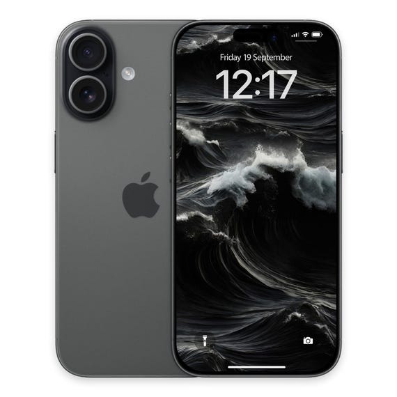 Black Ocean Wave iPhone Wallpaper: Dark Sea Aesthetic (digital
