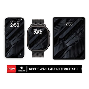 Carta da parati in fibra di carbonio per dispositivi Apple / Corse di velocità / Materiale dinamico astratto / Arte estetica delle auto veloci / iPhone Apple Watch iPad