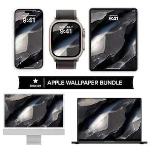 Natural Titanium Apple Bundle Wallpaper, Raw Metal Background, Aerospace Grade Material, Premium Alloy iPhone Apple Watch iPad iMac MacBook
