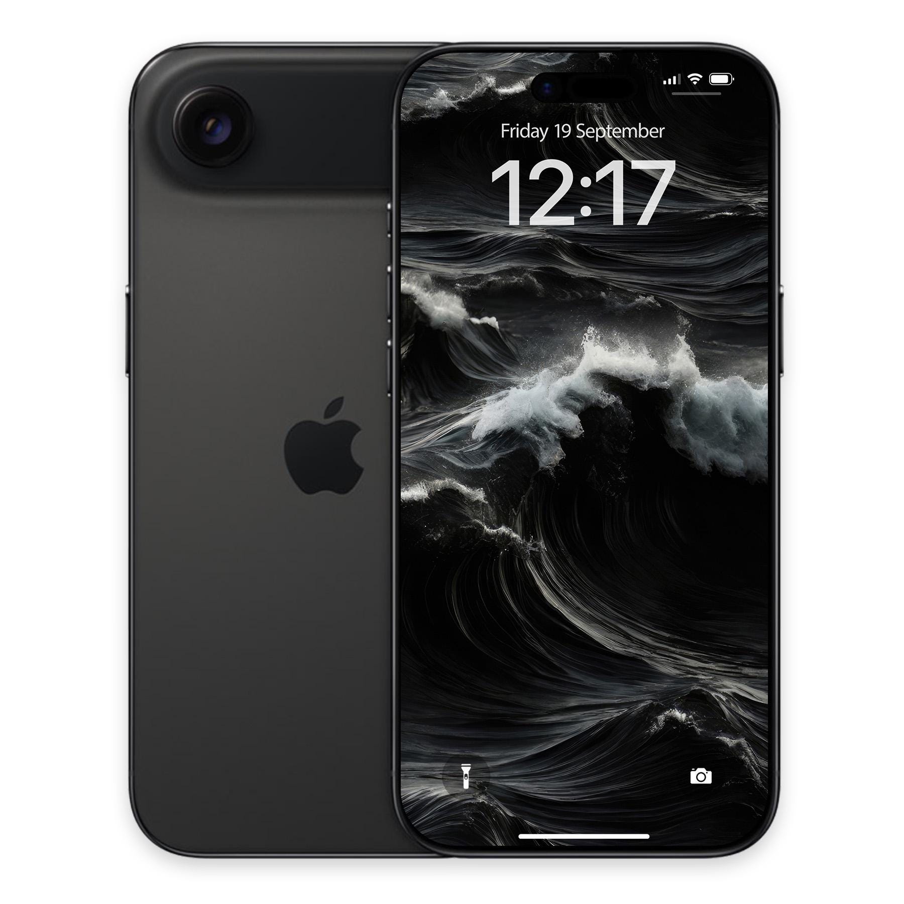 Black Ocean Wave iPhone Wallpaper: Dark Sea Aesthetic (digital