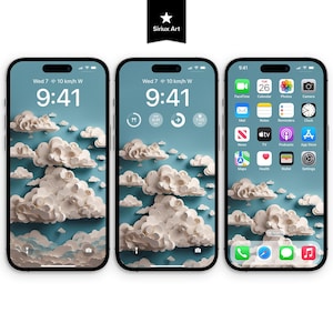 Wolke Papercraft Telefon Wallpaper, Himmel Papierfalte, Wolke Ausschnitte Hintergrund, Treiben Bewölkter Tag Wetter Origami, Wolke Neun Handwerk Kunst Bildschirm
