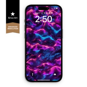 Vaporwave Phone Wallpaper: Neon Titanium Abstract Art (Digital Download 1650x3585 px JPG Files)