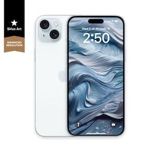 青い渦巻き模様のスマホ壁紙 | トレンディで楽しい3D抽象デザイン | フルスクリーンロック画面の背景 | 鮮やかなブルーのワープファブリックの美的アート