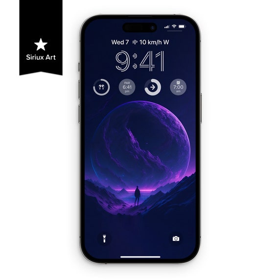 Download Purple iPhone Planet 8K Wallpaper for iPhone Wallpaper
