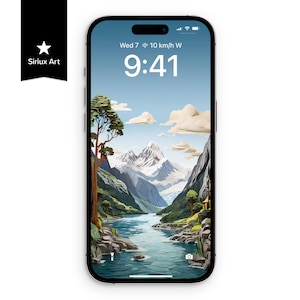 Sound Milford Neuseeland Papercraft iPhone Wallpaper, Natur Landschaft Papier Falt, Regenwald Berge Galaxie Handy Hintergrund Papierschnitt