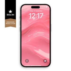 Peony Flow Phone Wallpaper: Elegant Pink Liquid Abstract (Digital Download)
