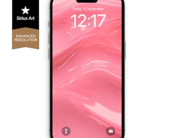 Peony Flow Phone Wallpaper: Elegant Pink Liquid Abstract (Digital Download)