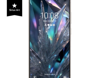 Galaxy S24 Ultra Grey Titanium Wallpaper Luminance Art, Alloy Crystal Mineral Radiant Shiny Glow Background, Samsung Phone Classy Premium