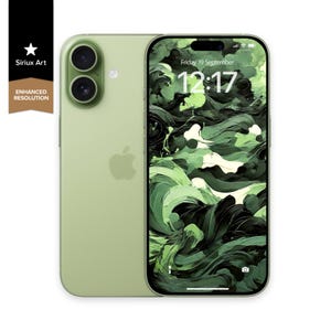 Saliegroen camouflage iPhone-achtergrond: artistiek verfpatroon (digitale download)