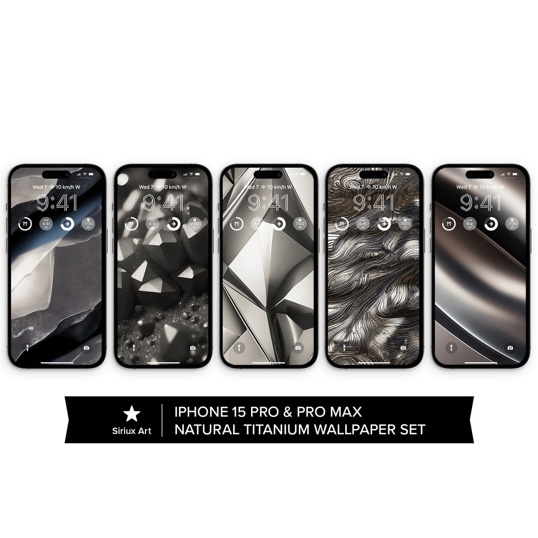 IPhone 15 Pro Max Natural Titanium Set 4K Wallpaper Art, Metal Aesthetics Aerospace Alloy