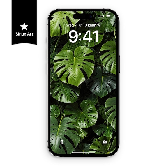 Monstera Leaf Phone Wallpaper: Green Tropical Foliage (digital Download) -  Etsy