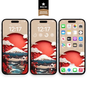 Sfondo di carta con il Monte Fuji in Giappone: Sfondo artistico di carta giapponese (Download digitale)