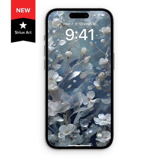 Underwater Translucent Flower Abstract iPhone Wallpaper, Botanical Floral Stylish Aesthetics Galaxy Phone Background, Elegant Flower Blossom