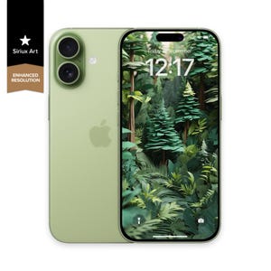 Green Forest Papercraft iPhone Wallpaper: Woodland Paper Art (Digital Download)