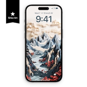 Sfondo per iPhone con carta da parati in carta gialla Mountain China Papercraft, paesaggio naturale di Huashan Mountain Paper Fold, sfondo per telefono Galaxy Paper Cut