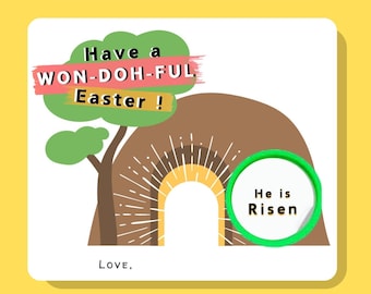 He Is Risen Play Doh Tomb Printable Kids Church Gift Easter Basket fillers Jesus Tomb Christian Gift Easter Favor