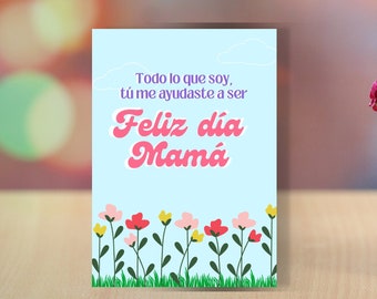 Spanish Mother's Day Card - Día De Las Madres tarjeta Imprimible / Feliz Cumpleaños / Carta para mama / Gracias Mama