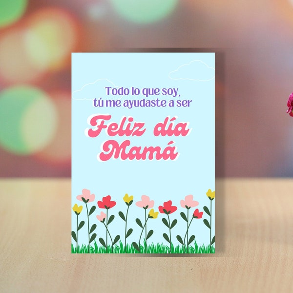 Carte espagnole pour la fête des mères - Día De Las Madres tarjeta Imprimible / Feliz Cumpleaños / Carta para mama / Gracias Mama