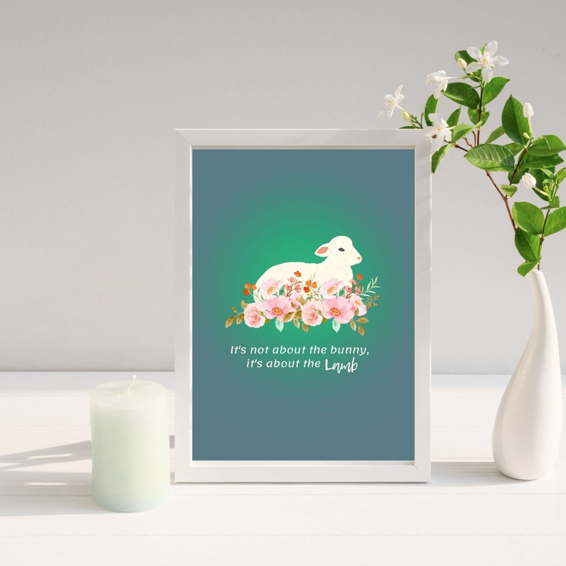 Lamb Print, Easter Wall Art, Behold the Lamb of God, Easter Printable