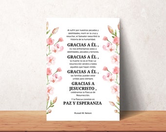 Arte imprimible de Pascua con cita de Russell Nelson / Gracias a el SUD / Cita de Jesucristo de Pascua SUD / Semana Santa SUD
