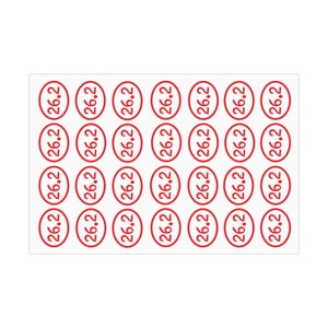 26.2 Red on White Marathon Oval Gift Wrapping Paper Roll, Matte or Satin Finish, 1pc