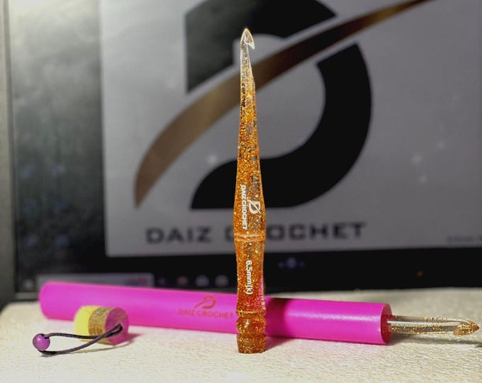 Glitter Resin Crochet Hook Set: Ergonomic Milky Way Glitter Hooks