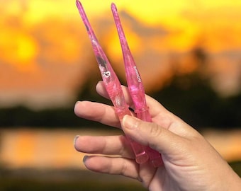 Ergonomic Hot Pink Resin Crochet Hook Set (4-10mm)