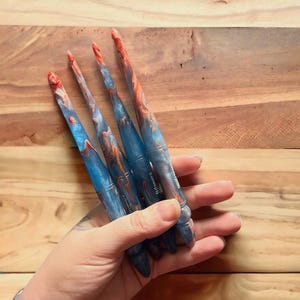 Ergonomic Resin Crochet Hook Set: Glitter Handle, 4mm-10mm