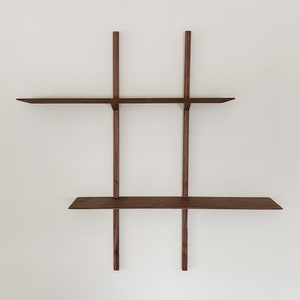 Midcentury modern walnut double shelves