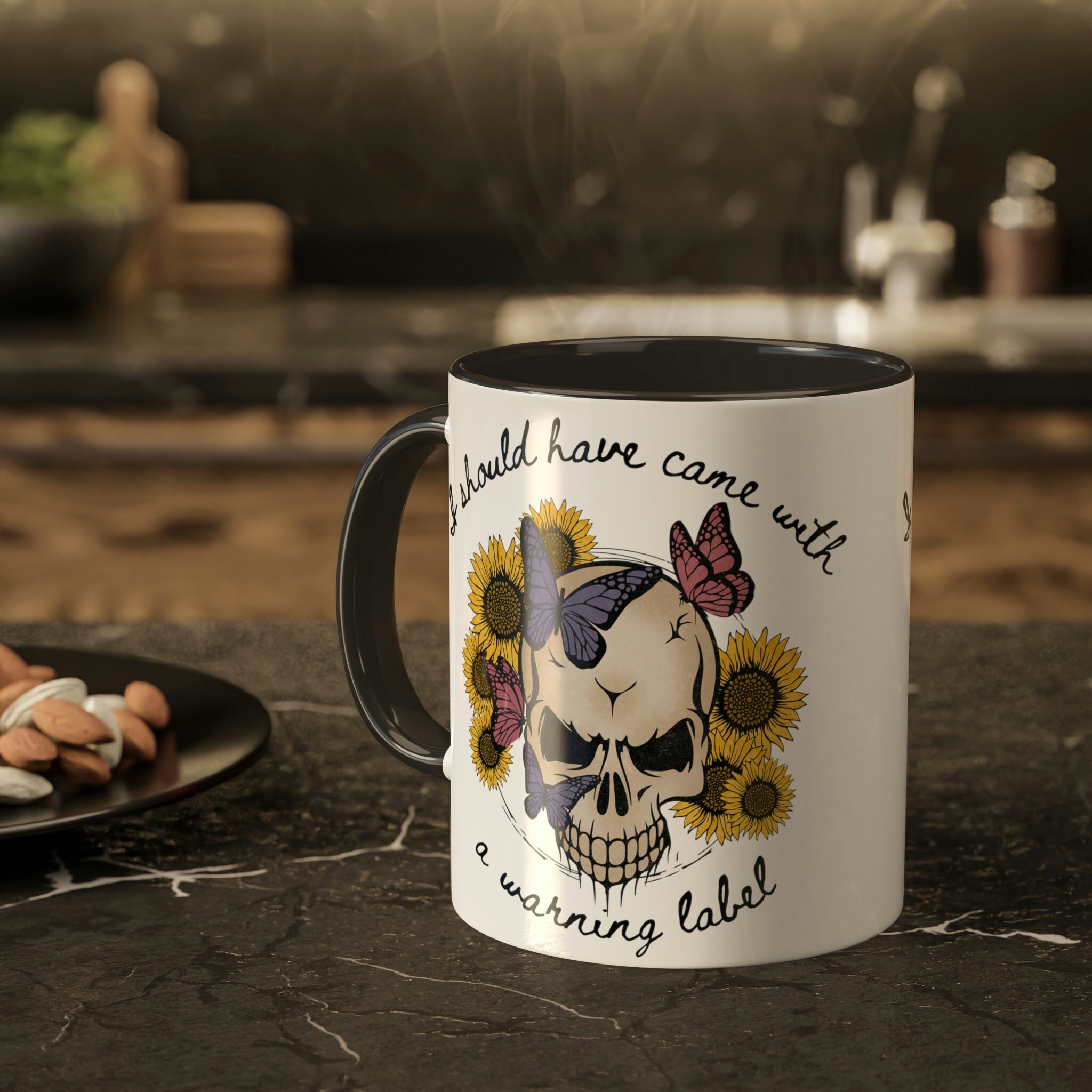 Disney Adult Warning Label Accent Coffee Mug, 11oz, Disney Gift