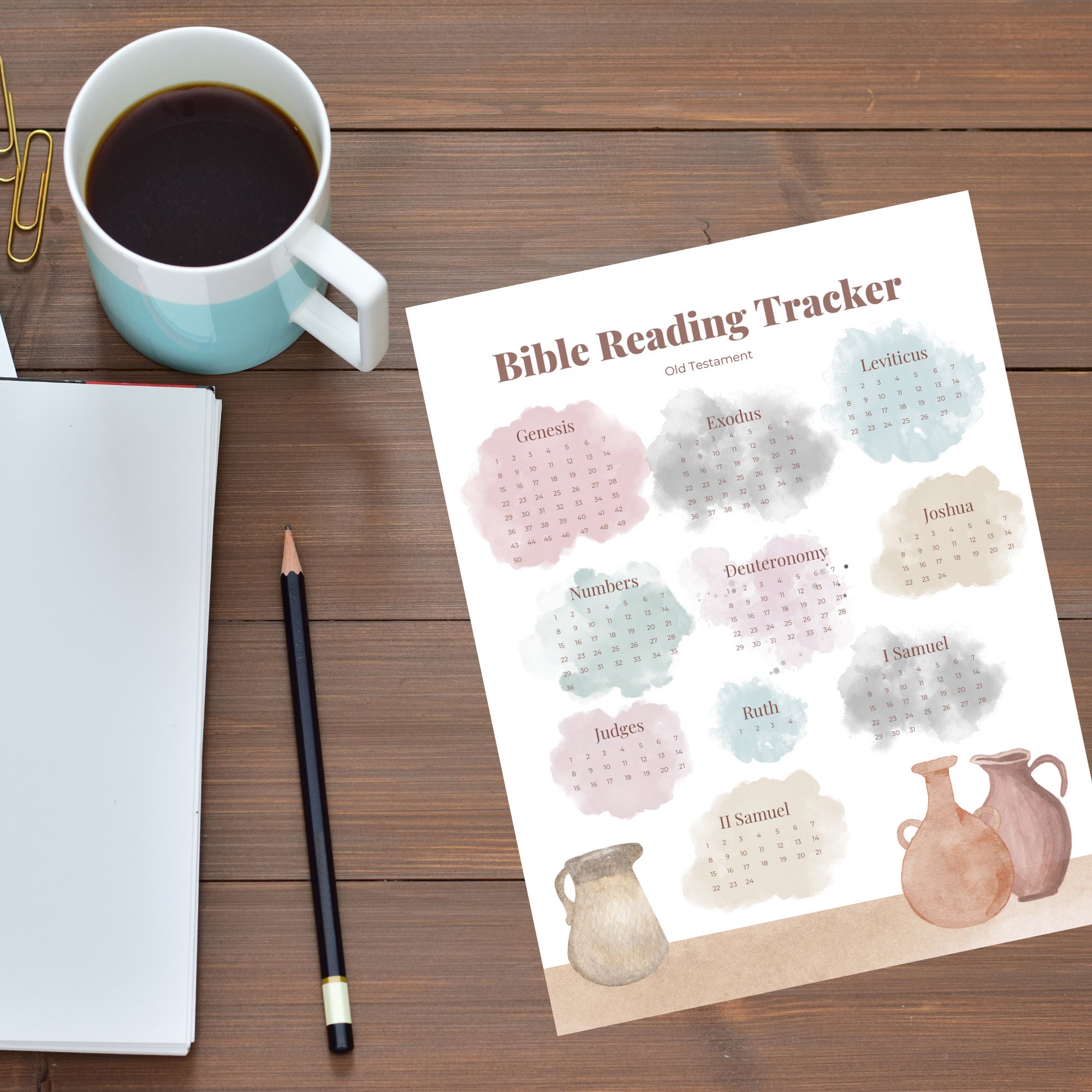 Bible Reading Tracker, Bible Study Planner, Printable, Instant Download ...