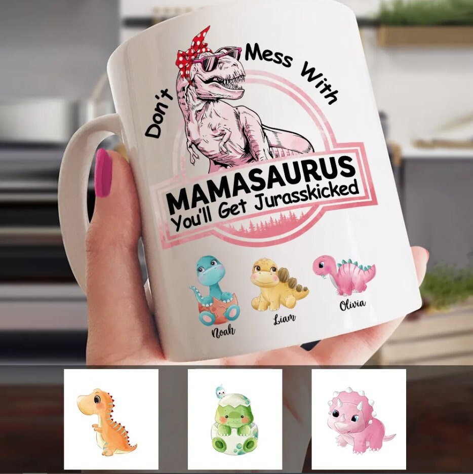 Don't Mess With Mamasaurus Halloween Personalized Mug - Best Gift For