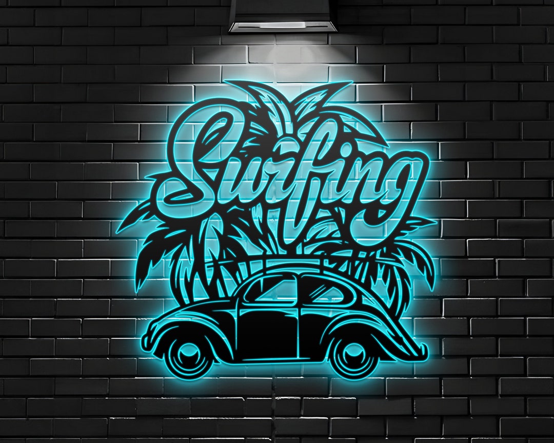 KDLY Locals Only Rusty Metal Sign – Surfing Beach Decor Wall Art, 16x4 Inches, B004