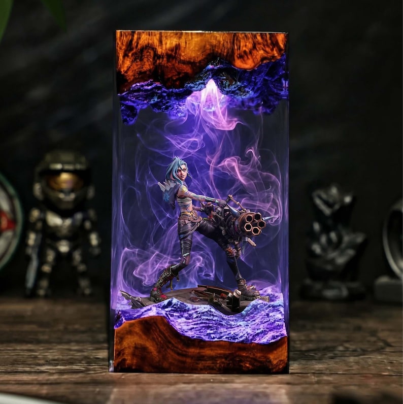 Jinx Lol Resin Lamp, League of Legends LED Night Light, LED Crystal ...