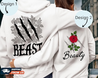 Sudadera con capucha de La Bella y la Bestia, sudadera de pareja Disney, Su Bestia y Su Bella, sudadera unisex a juego, regalo de San Valentín