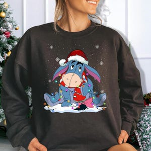 Disney Eeyore Christmas Sweatshirt, Winnie the Pooh Sweatshirt, Eeyore Santa Hoodie, Disney Christmas Sweatshirt, Pooh Bear Xmas Shirt